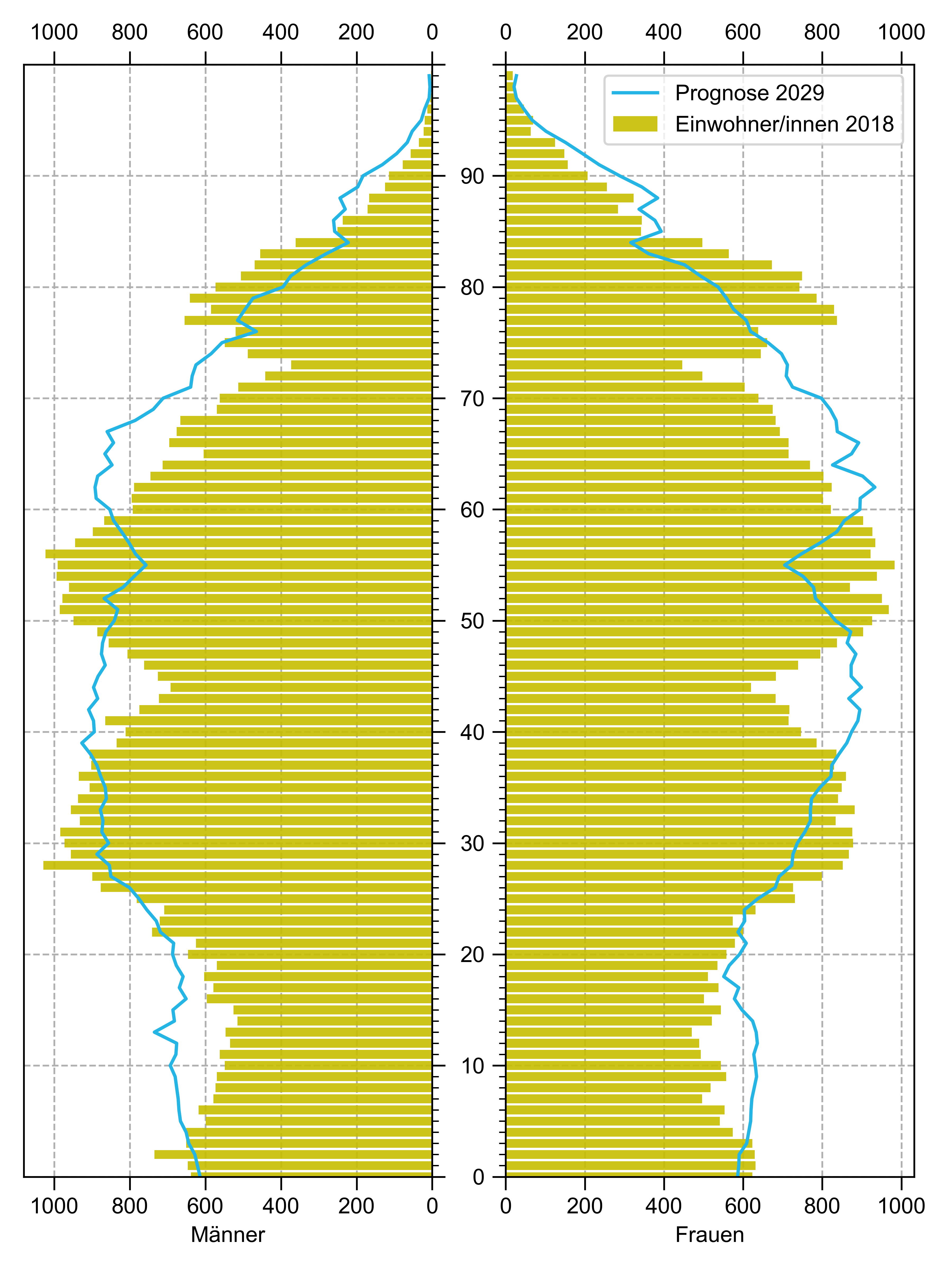 Bevölkerungspyramide 2019-2029