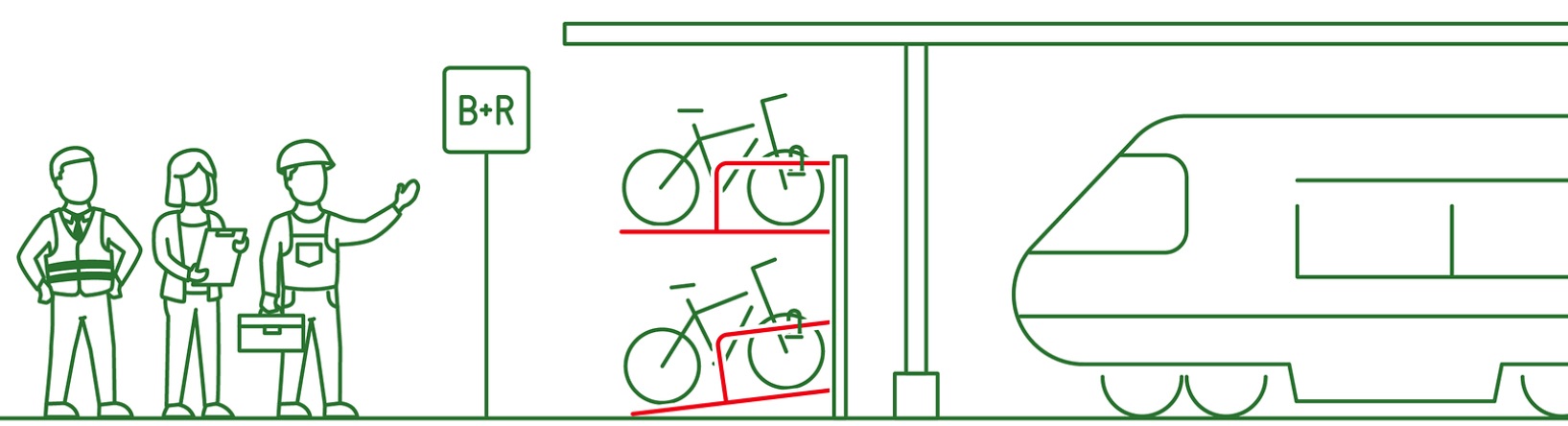 Zeichnung Fahrradstellplätze am Hauptbahnhof