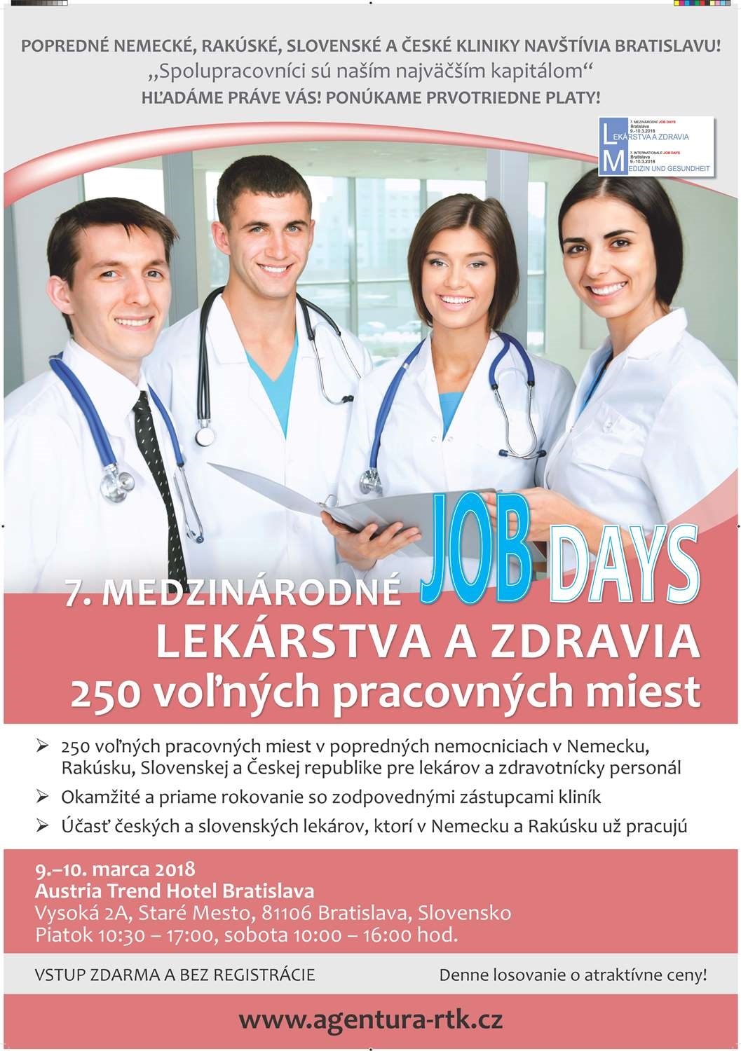 Plakat zu den 7. Internationalen Jobdays Medizin und Gesundheit in Bratislava 