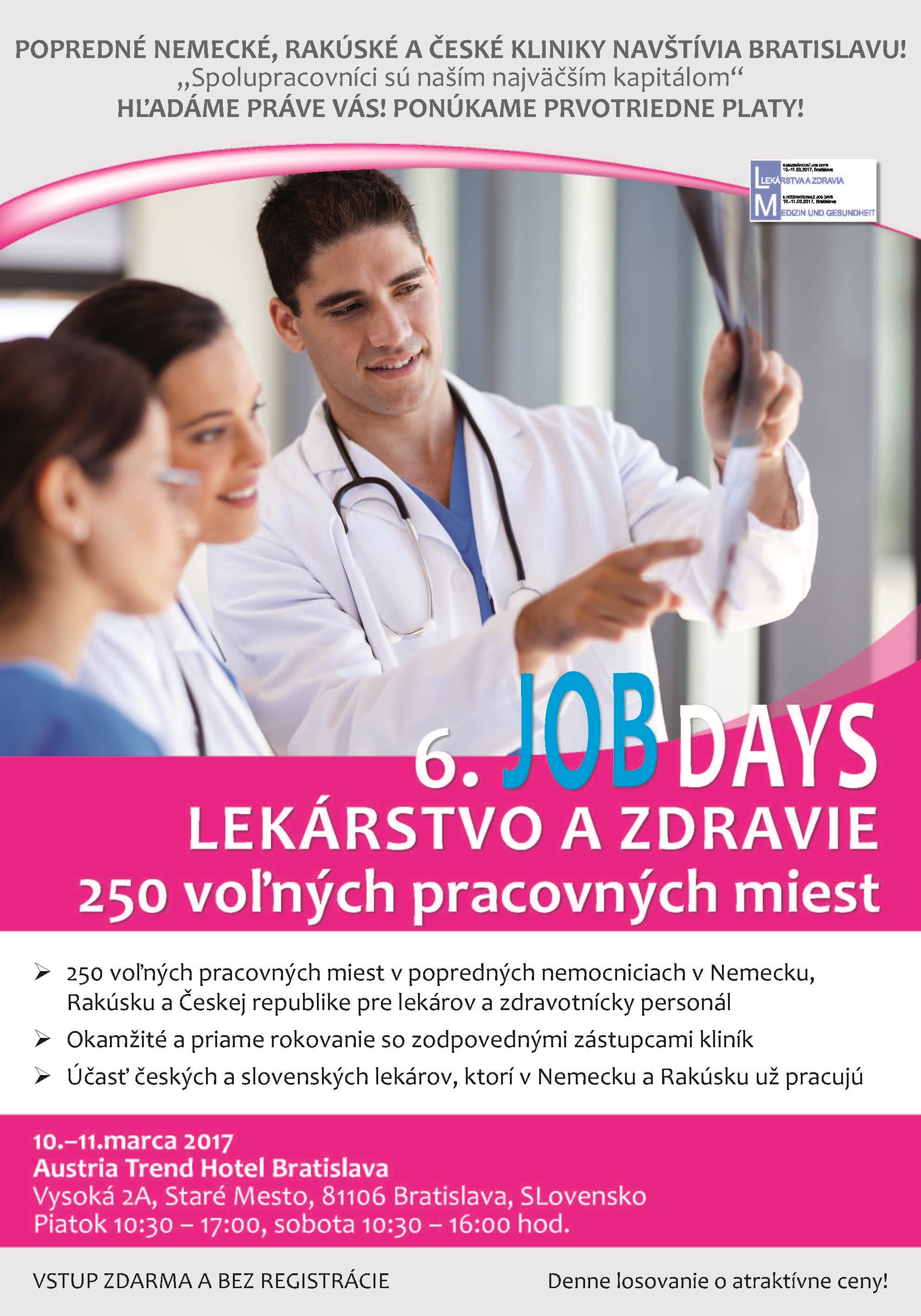 Plakat von den 6. Internationalen Jobdays Medizin und Gesundheit in Bratislava