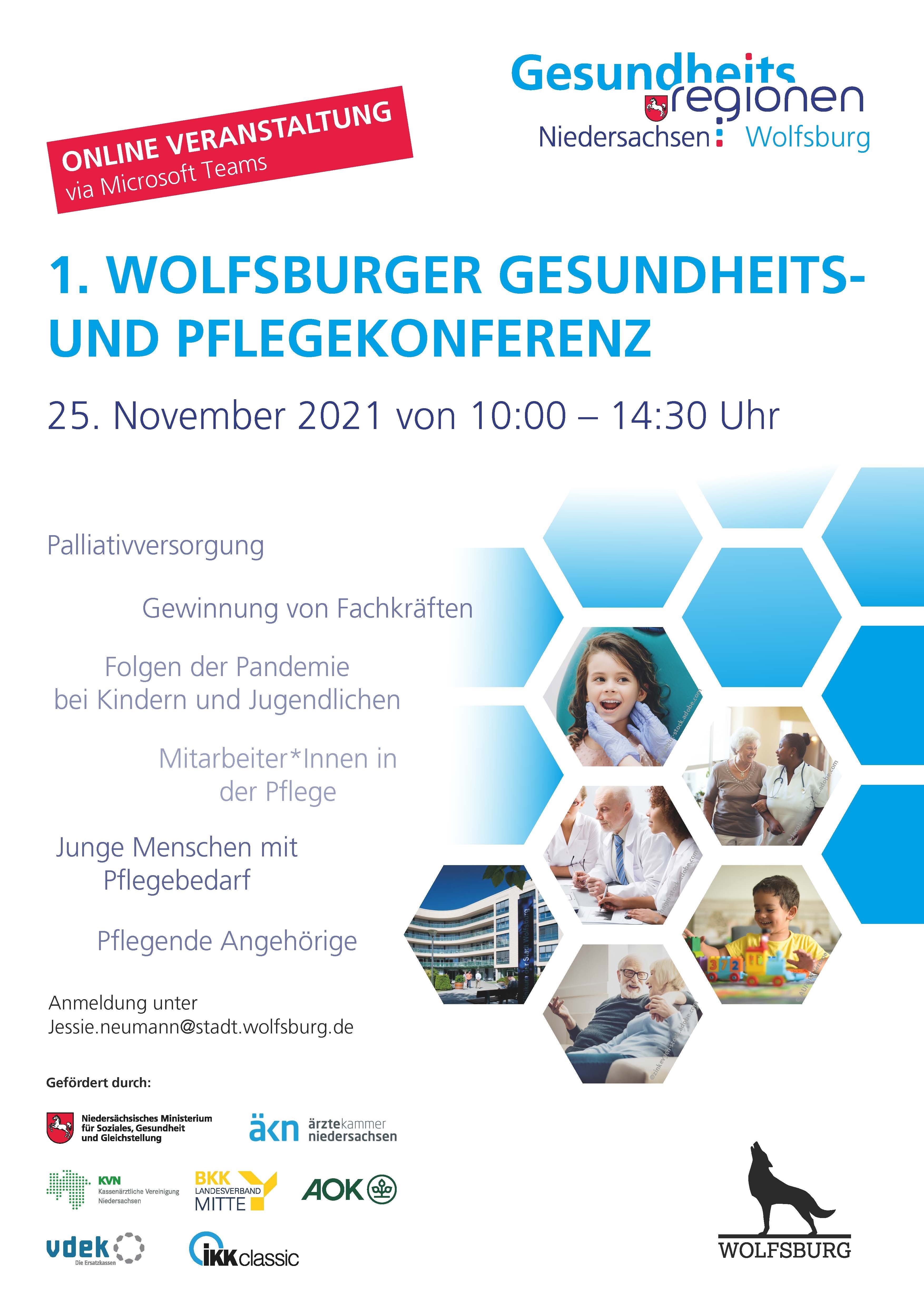 Plakat der 1. Wolfsburger Gesundheits- und Pflegekonferenz