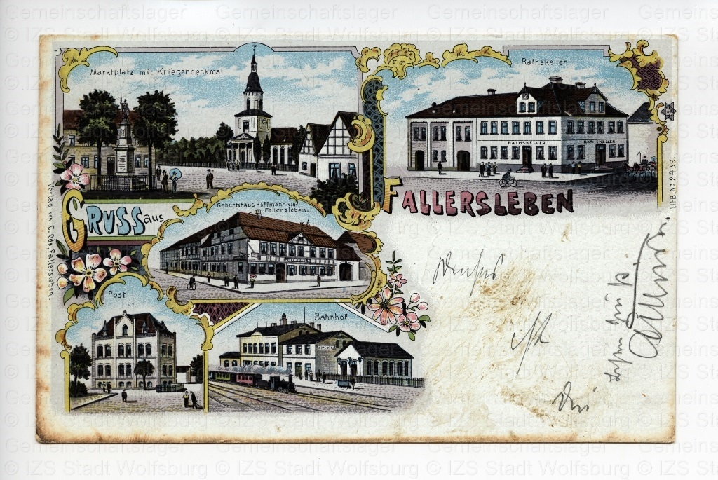 Abbildung 4 Fallersleber Postkarte mit Zeichnung der Germania