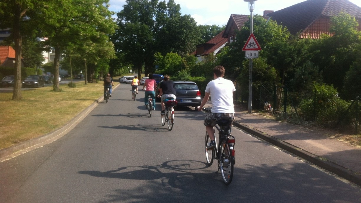 Fahrradfahrer in Wolfsburg
