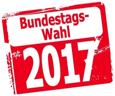 Roter Stempel mit der Aufschrift "Bundestagswahl 2017"