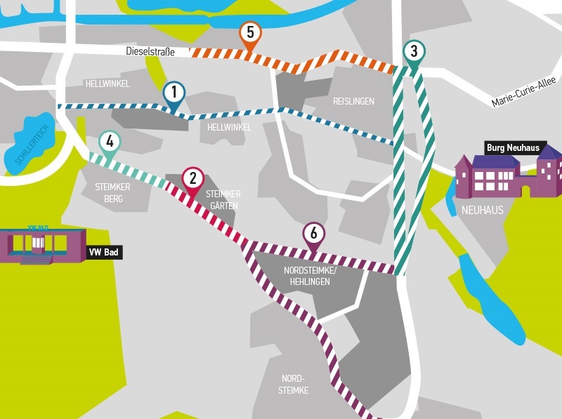 Karte zeigt die zukünftigen Hauptverkehrswege für Autos im östlichen Stadtgebiet